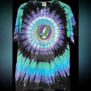 Vintage 1990 Liquid Blue Grateful Dead 25 Year Anniversary Single Stitch